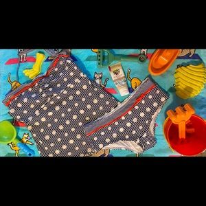 Freya 34F Underwire “Sailor-Style” Tankini. Med Bikini. Navy Blue, White, & Red.